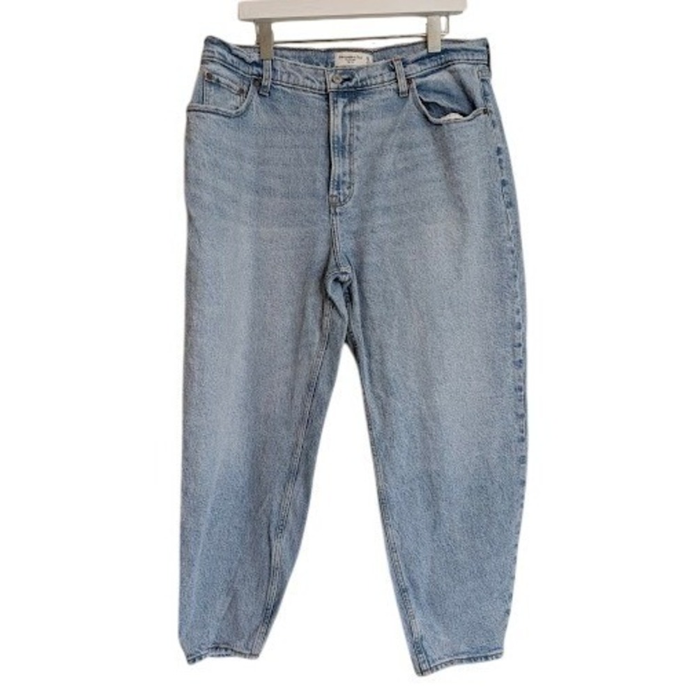 Abercrombie‎ & Fitch Womens The 80s Mom High Rise Straight Jeans 33/16R Blue